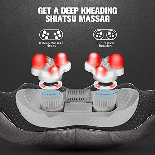 MagicMakers Neck Massager with Heat for Pain Relief Deep Tissue Gifts, Gray
