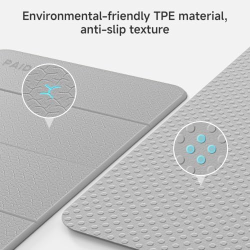 PAIDU Foldable Yoga Mat 10mm Thick, 75"x26" Non-Slip Fitness Exercise Mat