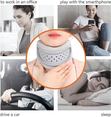 Neck Support Brace, Soft Foam Cervical Collar, Breathable Adjustable Neck Brace for Neck Pain and Support, Women and Men Cervical Spine Pressure Relief, Keep Vertebrae Stable and Aligned (Gray)