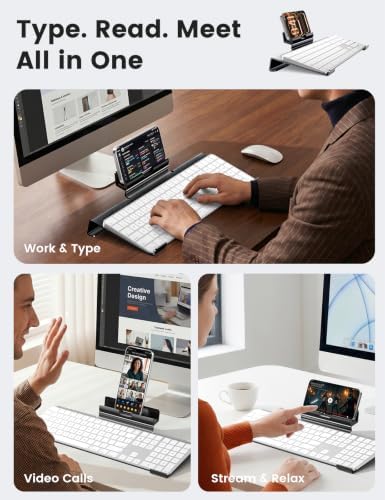 Vaydeer 2-in-1 Metal Keyboard Stand with Phone Stand for Desk