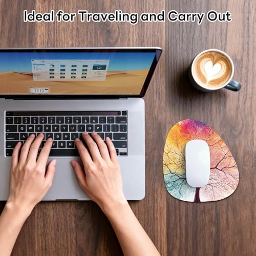 Water Drop Mouse Pad 7.3x8in Non-Slip for Laptop, Black Cats
