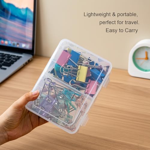 Vidifor Multipurpose Small deep Container, Removable Adjustable Dividers, 1/2 Compartments, Stackable Desk Organizer for Office, Crafts, Battery or School Supplies, Dorm Container (2)