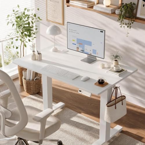Claiks 32 x 19 Inch Electric Standing Desk White