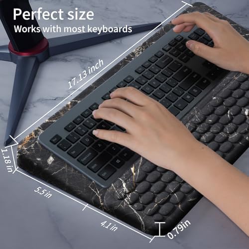 Keyboard Stand for Desktop, Keyboards Wrist Rest, Ergonomic Keyboards Holder for Easy Typing Working, Wrist pad for Keyboards with Comfortable Wrist Rest for Keyboard Black Gold