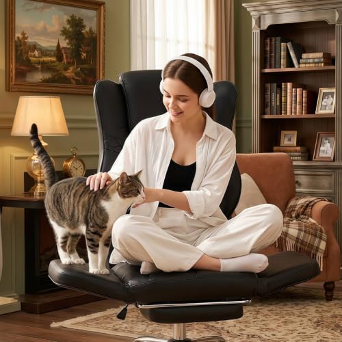 Cross Legged Office Chair with Adjsutable Armrests & Headrest