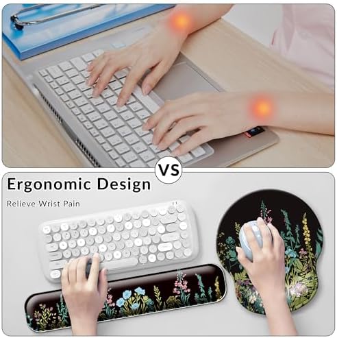Desk Mat Set Keyboard and Mouse Pad with Wrist Rest Support