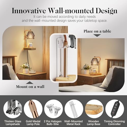 Candle Warmer Lamp with Timer Dimmer, Wax Melts Warmer Lamp for Gift, Grey