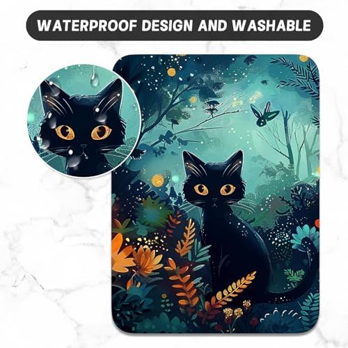 Small Mouse Pad, Mini Mouse Pad 6 x 8 Inch, Thick Rubber Waterproof Mouse Mat, Cute Mousepad for Women Men Wireless Mouse Laptops Home Office, Pretty Cat