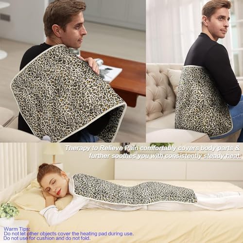 Heating Pad,Heated Blanket,Heating Pad for Back Neck,LeopardPrint,33x17 in
