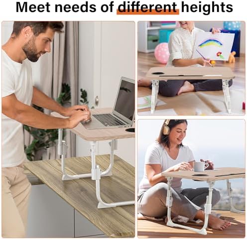 Lap Desk for Bed Adjustable Height with USB Port 23.6" x15.7" Desktop