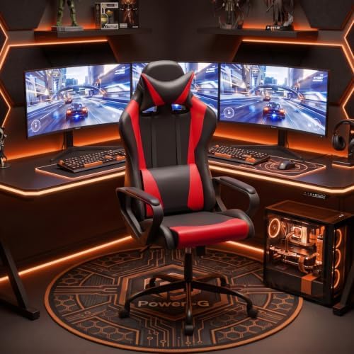 PayLessHere | Gaming Chair | Red | with Adjustable Lumbar Support