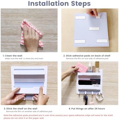 CHENYAOAI Bedside Shelf Accessories Organizer, Wall Mount Self Stick On, Cute Room Decor Aesthetic, Girls Room Decor, Cool Stuff for Bedroom Storage and Organization