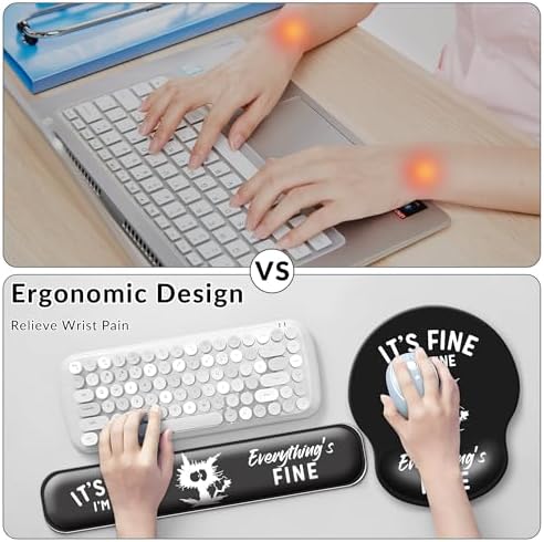 Desk Mat Set Keyboard and Mouse Pad with Wrist Rest Support