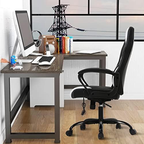 Ergonomic White Gaming Chair - Kids & Adults - Adjustable High Back & Armrest, PU Leather, 360 Swivel