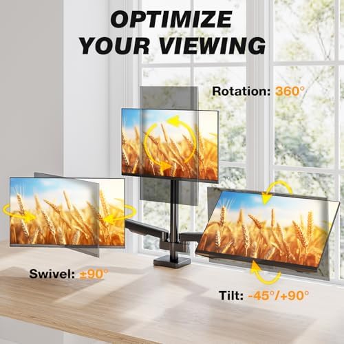 5Rcom Triple Monitor Mount Stand for 17-34 Inch Computer Screens