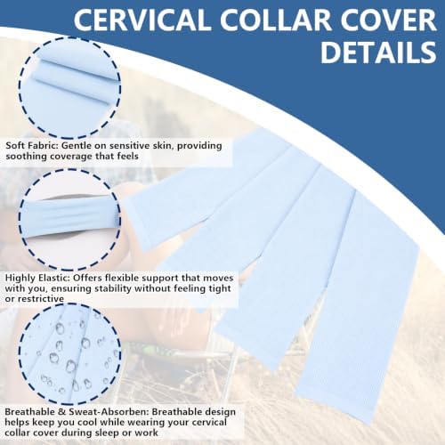4 Pcs Breathable Neck Brace Covers, Cervical Support Sleeves, Unisex