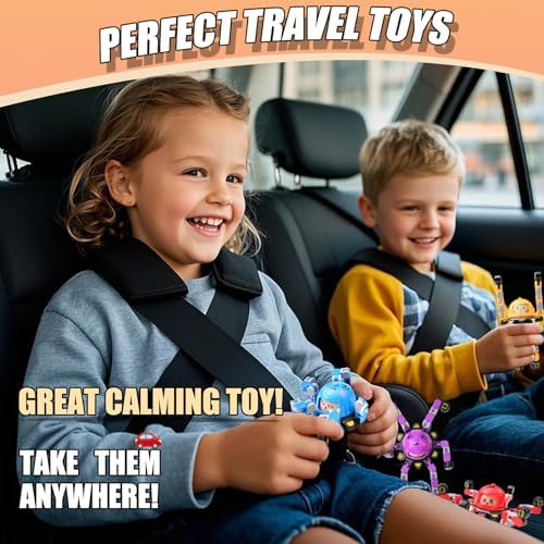 12Pcs Transformable Fidget Spinners for Kids Fidget Toys Teens Adults Sensory Toys with Autism ADHD Party Favors Travel Activities Easter Basket Stuffers Gifts for Kids Boys Girls