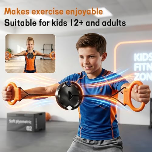 Portable Chest Expander and Upper Body Workout Equipment, Adjustable Resistance Band with Twisting Tension Dial, Arm Exerciser and Chest Fly Machine for Home Gym Strength Training