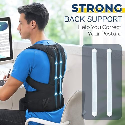 New Upper Back Posture Corrector Posture Clavicle Support Corrector for Women and Men Back Lumbar Support Shoulder Posture Support for Improve Posture Provide (Color : Black, Size : 4XL)