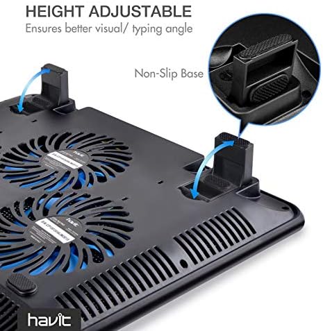 havit HV-F2056 Laptop Cooling Pad for 15.6-17 Inch Laptops, Blue