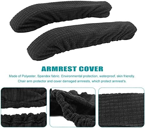 Kakalote Stretchable Office Chair Armrest Covers, 1Pairs Removable Arm Rest Slipcovers Elastic Arm Covers Protectors for Office, Desk, Gaming Chairs(Navy Blue-No Padding)
