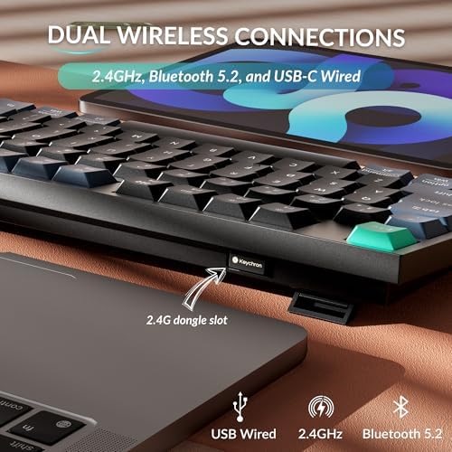 Keychron B36 Full-Size Wireless Keyboard with Numeric Keypad, Black