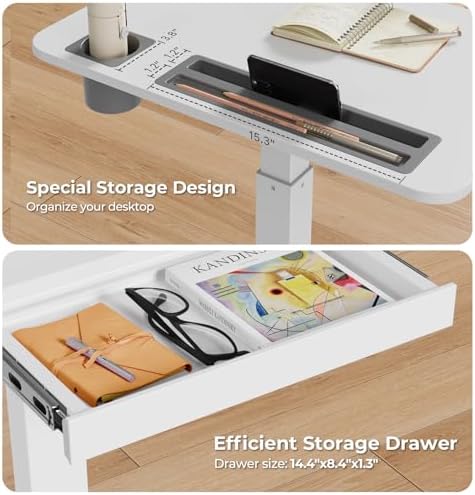 28" Mobile Standing Desk with Drawer, Portable Laptop Desk
