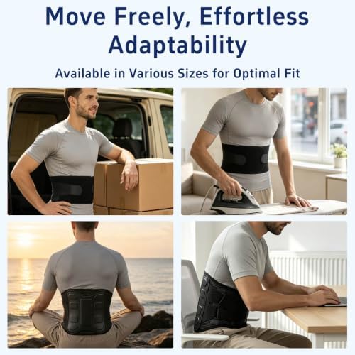 Back Brace for Men and Women Lower Back Support Belt Lumbar Black S