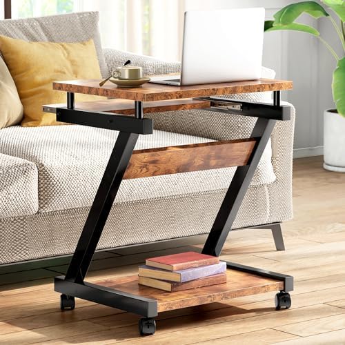 sogesfurniture Small Mobile Computer Desk with Keyboard Tray