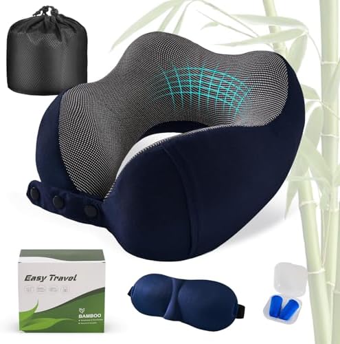 Cirorld Neck Pillow for Traveling, Travel Pillows for Airplanes Navy