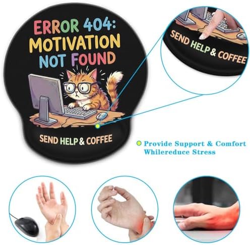 Britimes Ergonomic Mouse Pad with Wrist Support, Funny Cat