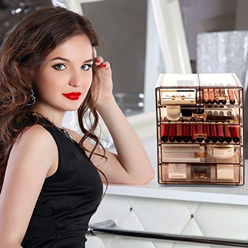 Sorbus 6-Drawer Makeup Organizer with Small & Wide Drawers (Bronze Glow)