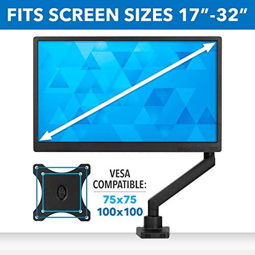 Mount-It! Single Monitor Desk Mount, Top-Mount Arm, 17-32" Screens