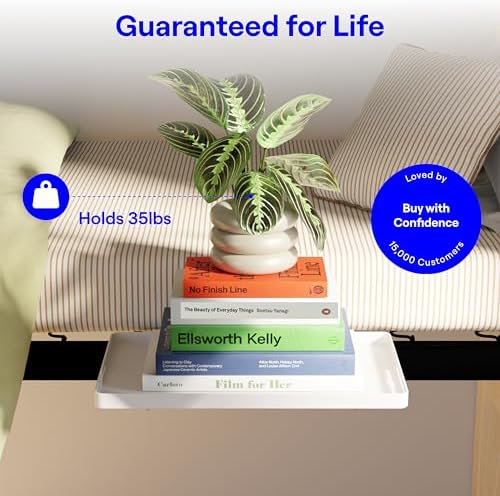BedShelfie Bedside Shelf for Dorm Room - Dorm Essential, White