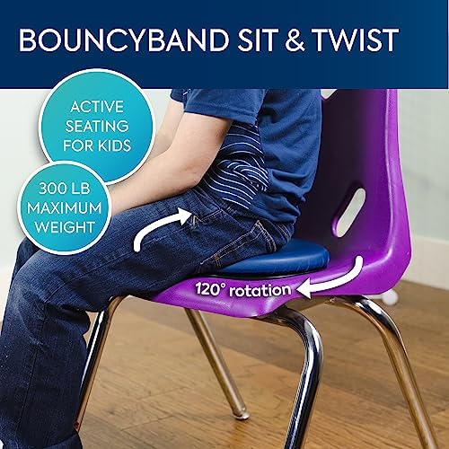 BouncyBand Sit & Twist Active Seat Cushion – 12” D Sensory Cushion for Kids Up to 300lbs – Sensory Tool Promotes Active Learning and Improves Focus and Productivity (Pack of 3)