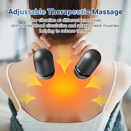Cordless 3-in-1 Neck Massage Pillow with Heat, Massage, and Traction (Gray)