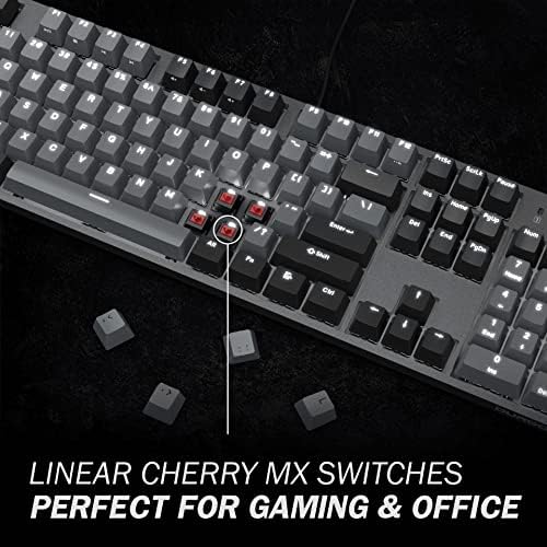 DURGOD Taurus K310 Mechanical Keyboard | Backlit | 104 Keys Full Size | USB C Wired | Doubleshot PBT Keycaps | Programmable Keys | NKRO Rollover | for Windows & Mac | Cherry MX Red, Corona