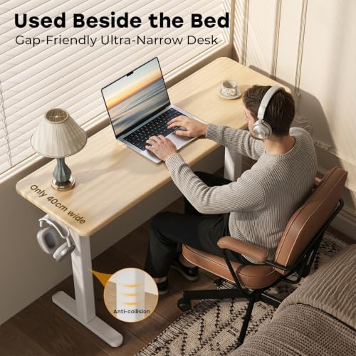 JOY worker Ultra-Narrow Electric Standing Desk, 16" W Slim Sit Stand Desk
