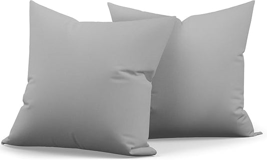 2 Pack Outdoor Decorative Pillow Covers Waterproof for Patio Garden Porch Poolside Sofa Chair Cushions, 18x18 Inch, Gray