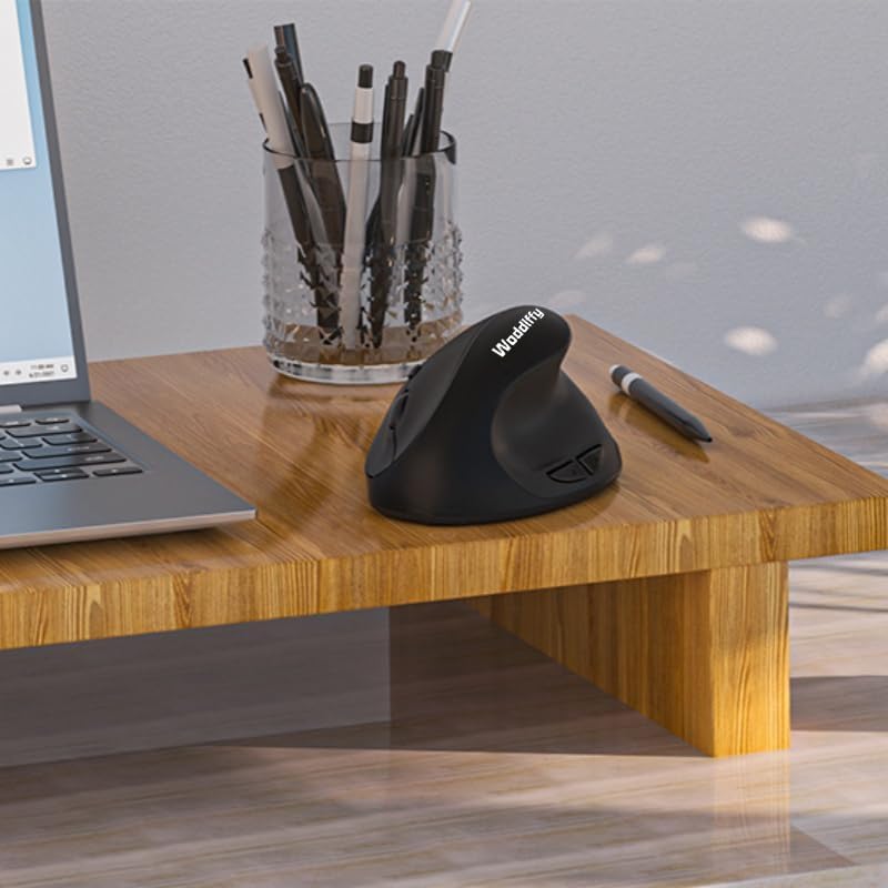 Woddiffy Ergonomic Mouse, Vertical Wireless Mouse,Battery Powered Black