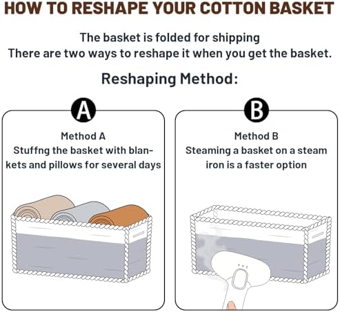 MiniArk Small Storage Baskets for Organizing | Closet Organizer Bins | Shelf Toy Basket | Woven Rope Baskets | Cube Decorative Box | Shallow Basket | 13x8.5x5.1” | 3 Packs Mixed Grey