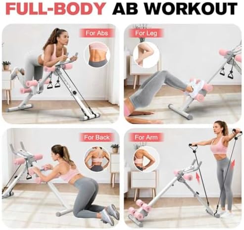 DERACY Ab Workout Machine Adjustable Ab Trainer Abdominal Trainer for Home Gym Foldable Ab Crunch Machine for Core 440 LBS