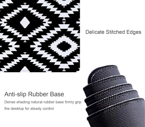 Desk Mat Large Mouse Pad, Black White Geometric Aesthetic XL Mouse Pad Extended Full Desk Gaming Mousepad XL Long Keyboard Mouse Mat Desk Pad 31.5''X11.8'' Desk Accessories for Women Men