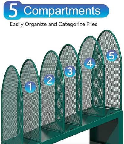 gianotter Desktop File Organizer with 5 Compartments