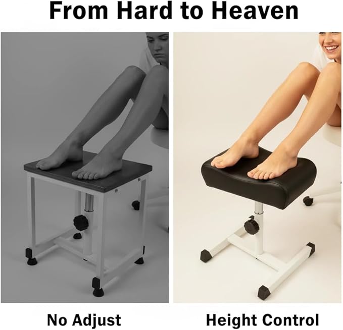 Pedicure Foot Rest,Soft,Nail Tech,Tattoo,Spa,Reinforce,Adjustable Height,Non-Slip,Black