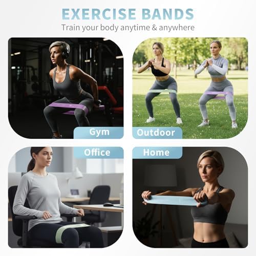 Silicone Mini Resistance Bands, 4-Pack Exercise Loop Bands