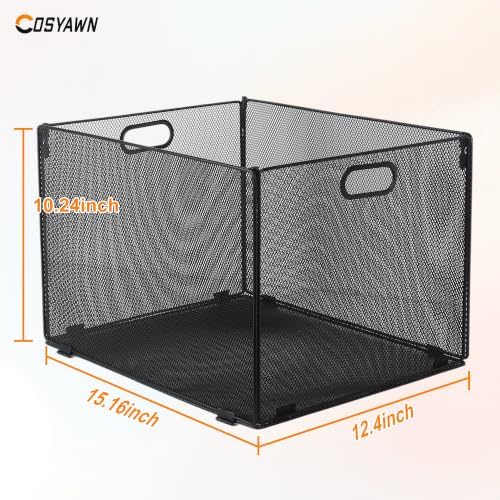 COSYAWN Hanging File Folder Organizer Box, Letter Legal Size, 2 Pack Black