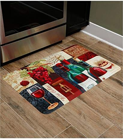 J&V TEXTILES Anti Fatigue Cushioned Comfort Mat, Ergonomically Durable, Supportive, Padded, Thick and Washable, Stain-Resistant, Kitchen, Garage, Office Standing Desk Mats (Favorite Reds)*