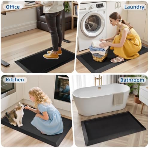 Tyrot Extra Thick Anti Fatigue Mat for Kitchen Floor, 20x32, Black