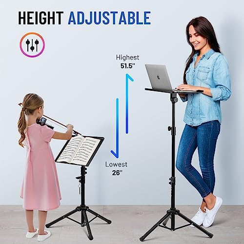 CAHAYA Projector Stand Tripod Adjustable Height Portable Laptop Rack Tray